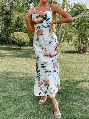 Vestido Feminino Estampado Frente Única e de Alça Boho