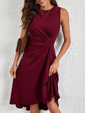 Vestido Feminino Curto Plissado na Lateral Amour