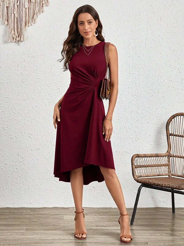 Vestido Feminino Curto Plissado na Lateral Amour