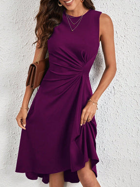 Vestido Feminino Curto Plissado na Lateral Amour