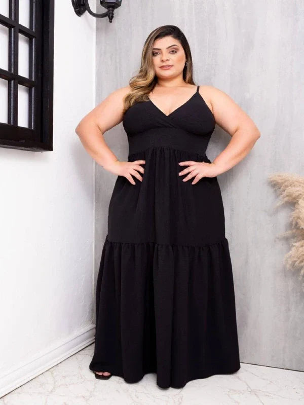 Vestido Feminino Longo Plus Size Mademoiselle