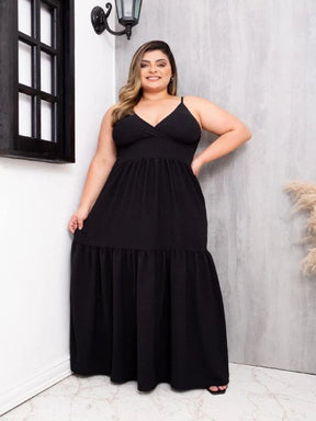 Vestido Feminino Longo Plus Size Mademoiselle