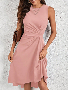 Vestido Feminino Curto Plissado na Lateral Amour