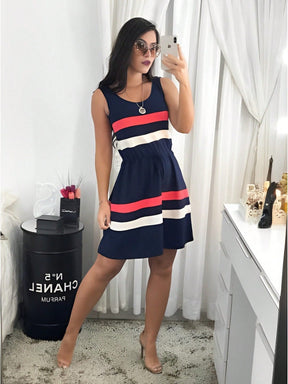 Vestido Feminino Midi De Malha Manga Regata Hestória