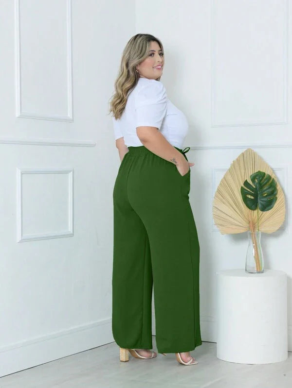 Calça Feminina Pantalona Plus Size Élegance