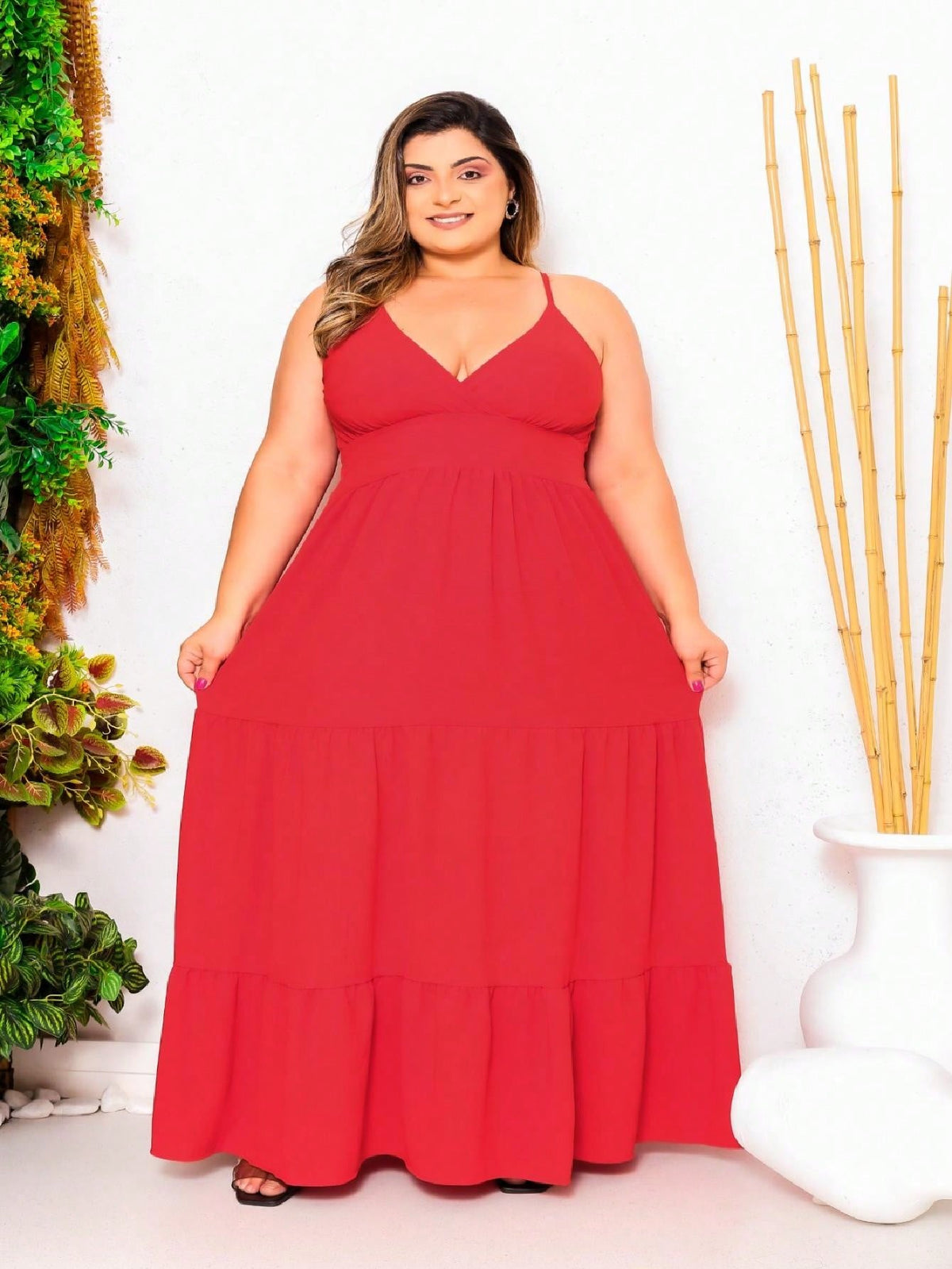 Vestido Feminino Longo Plus Size Mademoiselle