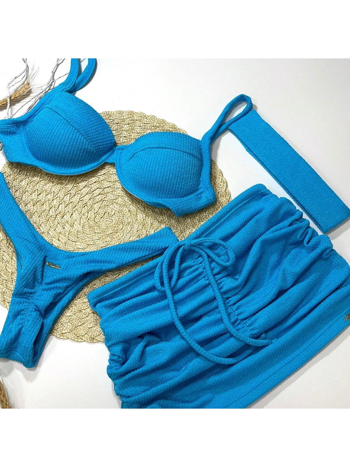 Kit Feminino Biquini, Saia e Tiara Élegance