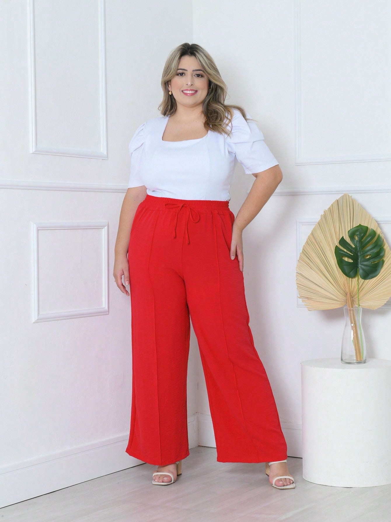 Calça Feminina Pantalona Plus Size Élegance