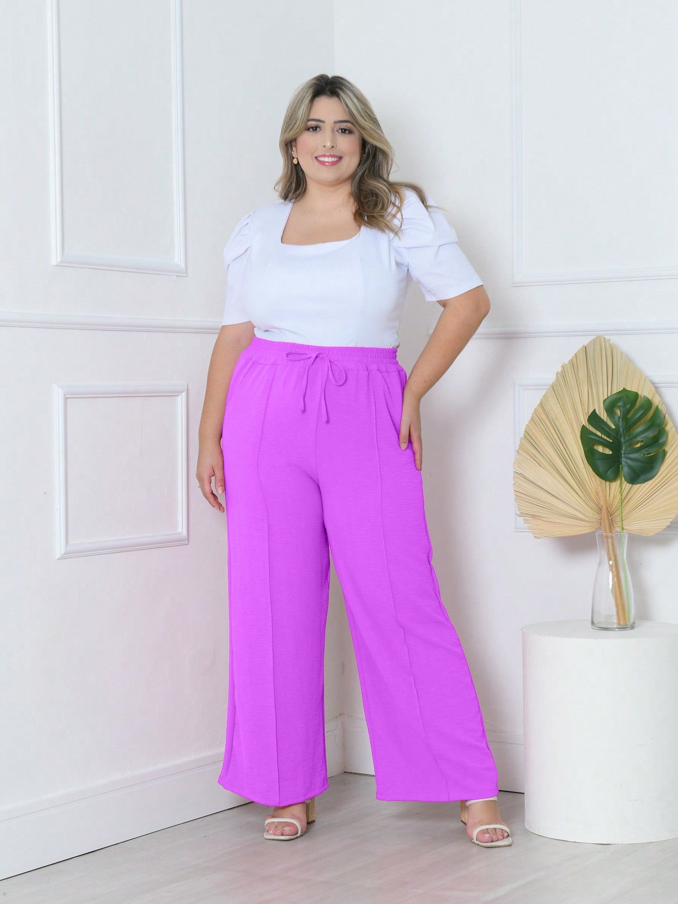 Calça Feminina Pantalona Plus Size Élegance