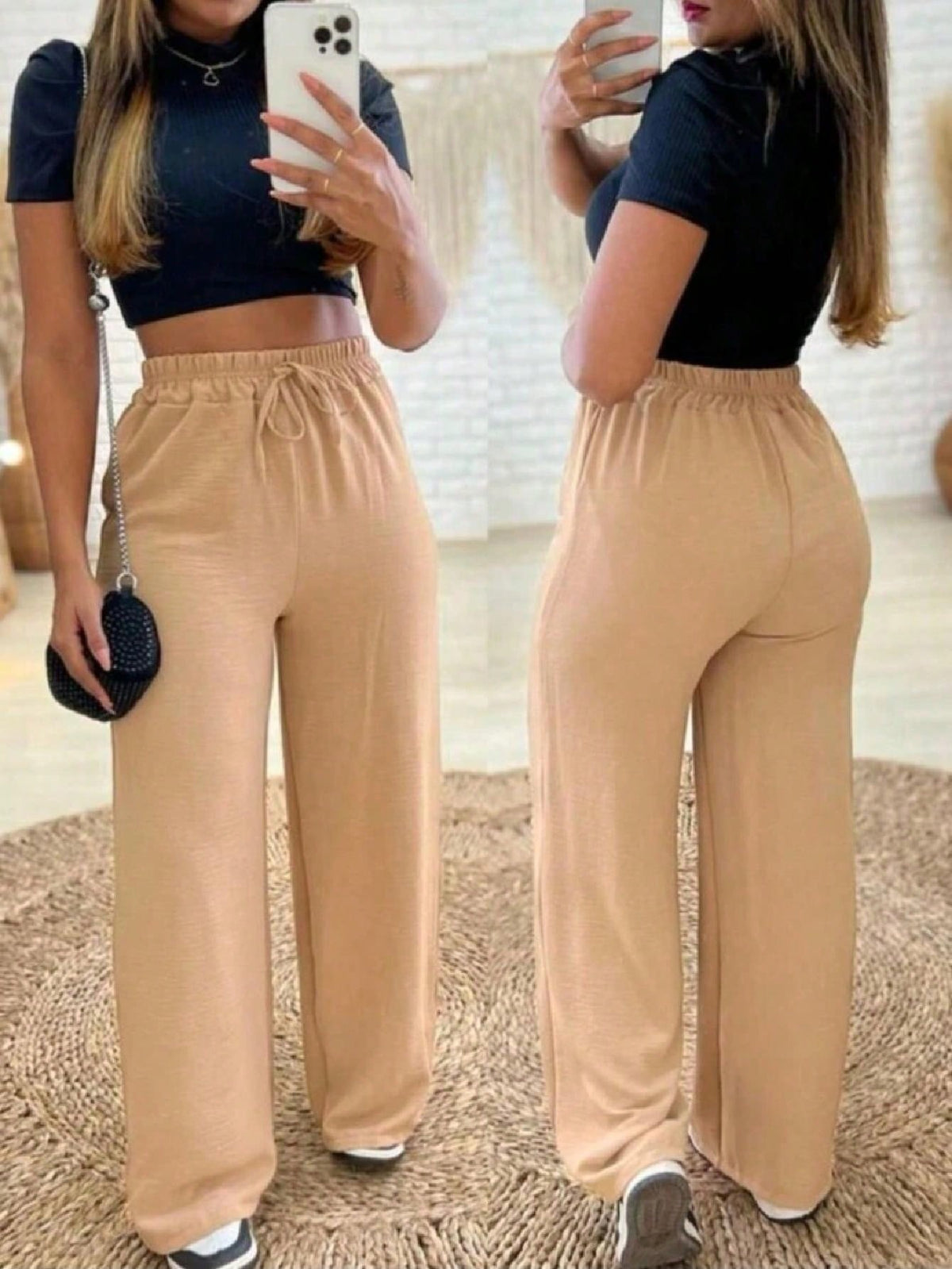 Calça Feminina Pantalona Lisa Cherié