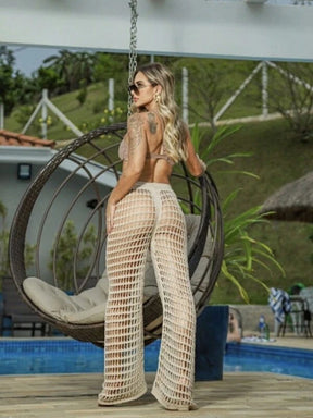 Calça Feminina Crochê Tricot de  Praia