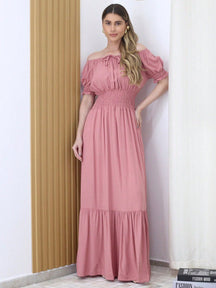 Vestido Feminino Longo com forro e elástico Princess