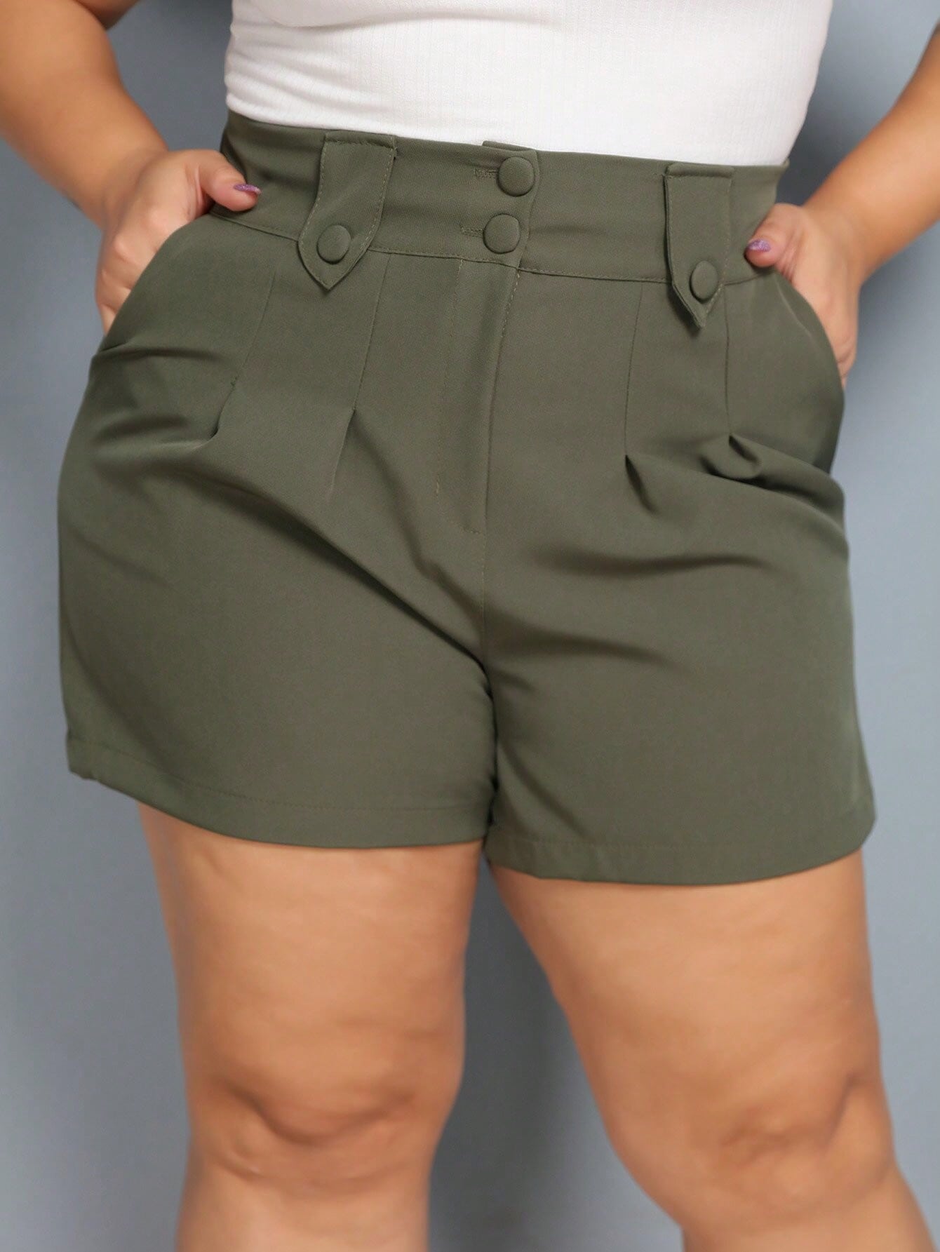 Short Feminino Alfaiataria Plus Size Élegance