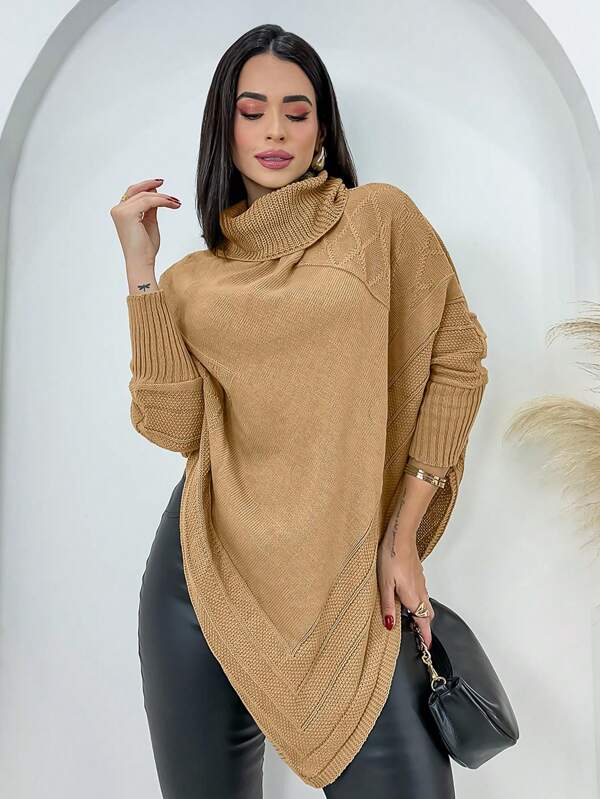 Blusa Feminina Poncho Tricot Althea