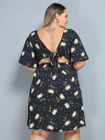 Vestido Feminino Curto Estampado Plus Size Mademoiselle