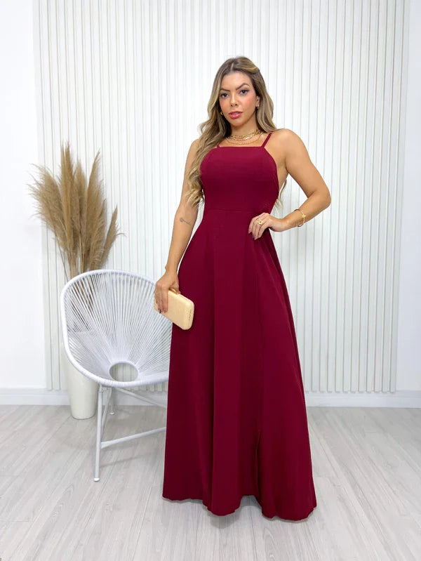 Vestido Feminino Longo com Fenda Mariah