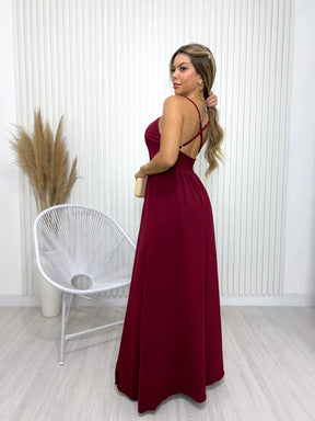 Vestido Feminino Longo com Fenda Mariah