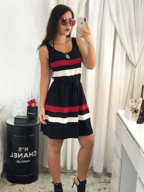 Vestido Feminino Midi De Malha Manga Regata Hestória