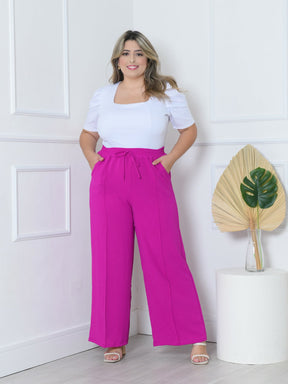 Calça Feminina Pantalona Plus Size Élegance