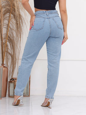 Calça Feminina Jeans Estilo Rasgos