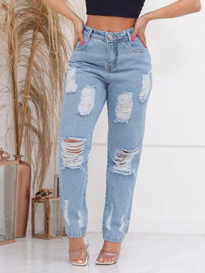 Calça Feminina Jeans Estilo Rasgos